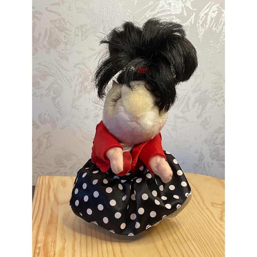 Vintage Gemmy Dancing Hamster in Polka Dot Skirt - 2002 Collectible Toy